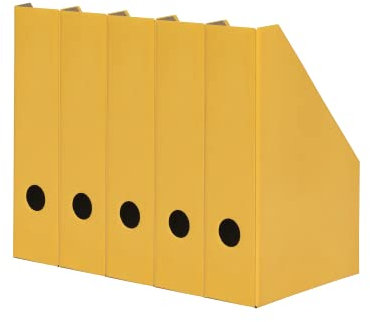 LANDRÉ Stehsammler A4, aus stabilem Karton, 7cm breit, gelb, 5 Stück