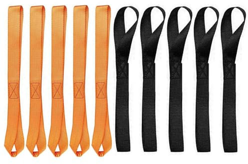 Wanfoou Lot de 10 sangles d'arrimage automatiques à boucles souples - Extrêmement durables - Pour la fixation de vélos dans la remorque et le transport de moto