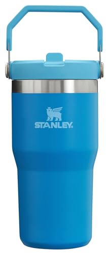 Stanley IceFlow Flip Straw Tumbler with Handle 20 oz | Twist On Lid and Flip Up Straw | Leak Resistant Water Bottle | Insulated Stainless Steel |BPA-Free | Azure