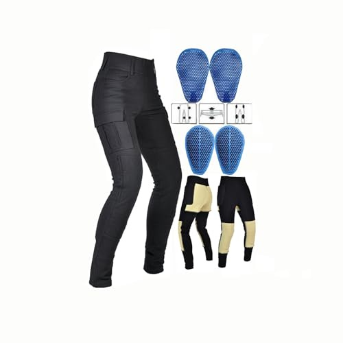 YXYMOTEFLY Pantalón Motociclista Anticaída Pantalones De Moto for Mujer Forro De Aramida/con Armadura CE Mejorada Elástico Y Transpirable(Medium/30)