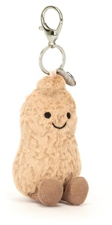 Jellycat Amuseables - Erdnuss-Taschen-Abalorio, 11,4 cm, Plüsch-Schlüsselanhänger für Lebensmittel, tolle Geschenkidee, Erdnuss