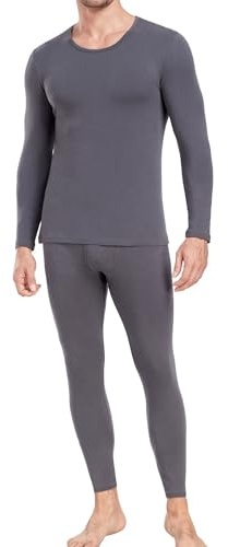 wirarpa herr bomull Long Johns termiska underkläder set baslager lätt långärmad topp och botten | Långa herrkalsonger, lätt set, mjuk termoundertröja, termounderbyxor, långärmad undertröja och långa underbyxor