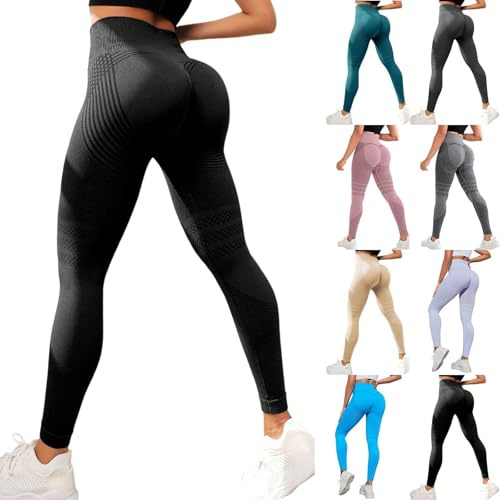 Generico Leggins Compressione 3D Anticellulite Donna Leggings Anti Cellulite Leggins Compressione Graduata Lipedema Leggings Sportivi Push Up Vita Alta Senza Cuciture Pantaloni Yoga e Fitness