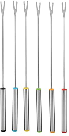 Set di 6 forchette per fonduta in acciaio inossidabile, durevoli, resistenti alla ruggine, al cioccolato, al formaggio, da dessert, utensili da, per la casa, il ristorante, per