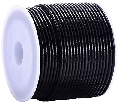 DonDon Fil de Cuir Noir Rouleau de 25 mètres DIY - 3 mm