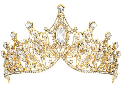 Zooma Tiara Kristallkrone für Bridal, Prinzessin Diadem Hochzeit Tiara Crown für Hochzeit Abschlussbälle Proms Festzüge Parties Geburtstag