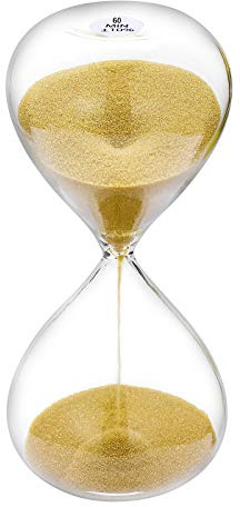 SuLiao Hourglass 60 Minute Sand Timer: 5.1 Inch Gold Sand Clock Watch 60 Min, Large Unique 1 Hour Glass Sandglass for Kids, Games, Classroom, Home, Desk, Office Decorative