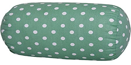 Dr. Berger Nackenrolle Nackenkissen 40x16 cm Bequeme mit Bezug 100% Baumwolle, Kissen rund, stabil - Perfekt als festes Nackenkissen, Reisekissen, Knierolle, Rückenkissen Sofa, Trendfarbe Grün