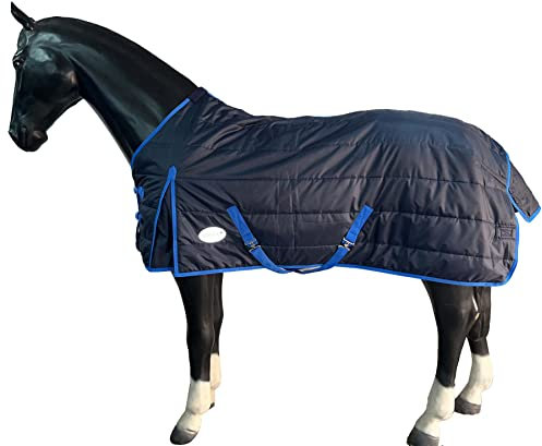 Equitack 210D Stalldecke Pferdedecke Winterdecke Standard Neck 200G Füllung Navy 155cm