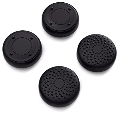 playvital Capuchon Joystick pour Steam Deck OLED Console,Joystick Cap pour Steam Deck LCD,Silicone Thumb Grip Caps pour PS Portal Accessoire Thumbstick Cover-Noir