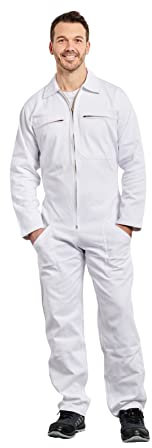 Combinaison de Travail Bleu de Travail Homme Cote de Travail 100% Coton Blanc T6