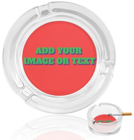 Posacenere Personalizzati In Vetro - Posacenere Per La Casa E La Ristorazione - Posacenere In Vetro Per Sigarette - Collettori Per Fumatori In Vetro Spesso - Posacenere Da Tavolo, Personalizzato, 8,5