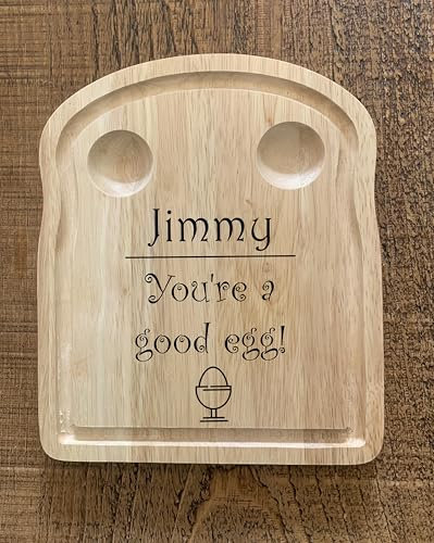 Boiled Egg and Toast Board Personalised Serving Breakfast Board - Custom Name Design Dippy Eggs Gift for Him, Her, Child, Easter, Christmas
