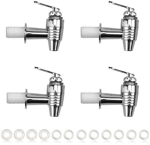 DEANKEJI Grifo Garrafa 4 Piezas ABS Grifo Dispensador de Agua, Grifo Cerveza con Espaciadores y Tuercas, Abertura de Rosca 1,7 x 2,8 cm, Grifo para Zumo, para Café, Zumo