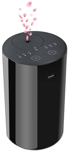 Cavir Waterless Diffuser for Essential Oils, Portable Mini Scent Air Machine Aromatherapy Atomizing Diffuser USB Charged 1/2/3H/Time Off 3 Mist Level for Home Room Cars Office