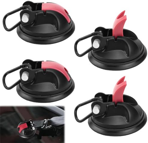 TYBYBB Saugnapf Haken 4 Stück Saugnapf Camping Set, Saughaken Extra Stark, Saugnapf Anker, Tragfähigkeit von 35 KG, für Camping, Wohnwagen, Vorzelte, Camping, Wohnmobil, Fliesen, Autos, Glas