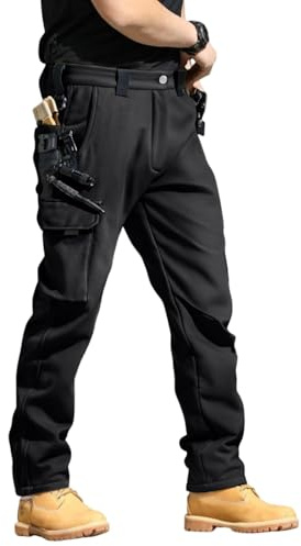 TOFOTL Pantalon Survetement Homme Large Militaire Baggy Camouflage Hiver Sécurité Oversize Droite Peintre Techwear Jogger Running Coton Pantalon Cargo Japonais Homme Noir XL