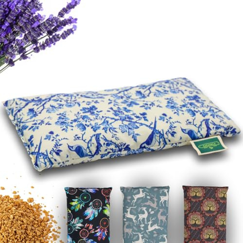 Saco Semillas Microondas - 28x15cm Semillas y Lavanda, 100% Algodón - Saco de Semillas para Microondas - Bolsa térmica Calor y Frío (Flores y Pájaros)