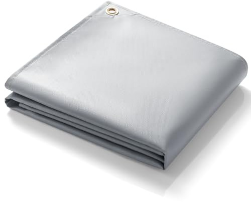 PAWBOSE Mantas ignífugas de vidrio con silicona, 120x180 cm. Protección para soldadura y corte, con bolsa. Uso interior y exterior.