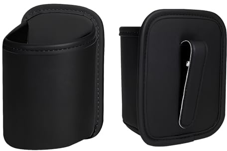 Kuvarix 2 Pièces Porte Gobelet Voiture, Porte Gobelet pour Siege Auto Cuir PU, Multifonctionnel Clip pour Siège Arrière, pour Bouteilles Téléphone Parapluie Clé (Noir)