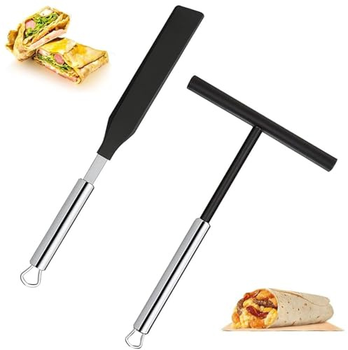 Spatola e spatola per pasta crêpe - Utensili da cucina in metallo antiaderente con dispenser per pasta | Applicazioni ideali Formatura uniforme di pancake/crepe, efficienza di cottura, cucina casaling