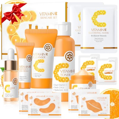 Vitamine C Coffret Soin Femme, 13PCS Coffret Beauté Femme