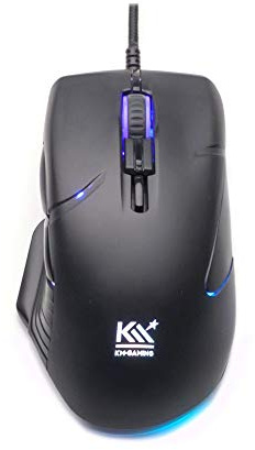 KM-Gaming K-GM5 optische RGB 16.000cpi Gaming Maus USB [Pixart PMW3389 Sensor / 50G / LOD einstellbar/untenliegende 3. Daumentaste/Swing Schalter/Omron Schalter/programmierbar/interner Speicher]