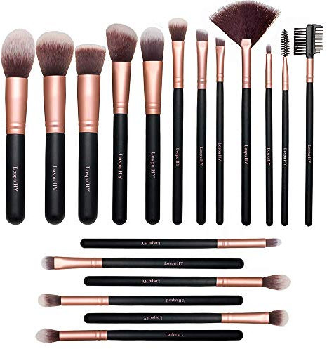 Pinselset Makeup AMMIY 18 Stück Professionelle Pinsel Set Rosa Gold Gesicht Make Up Pudercreme Puder Foundation Lidschatten Concealer Eyeshadow Schmink Pinsel