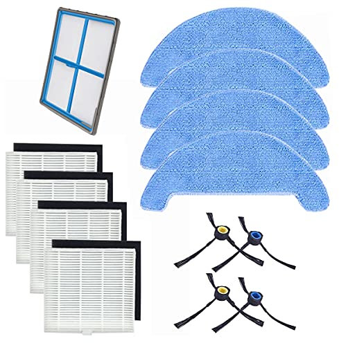NC Youriaa 1 préfiltre + 4 filtres HEPA + 4 chiffons de nettoyage + 4 brosses latérales (2 paires) pour accessoires Amibot Animal XL H2O Connect