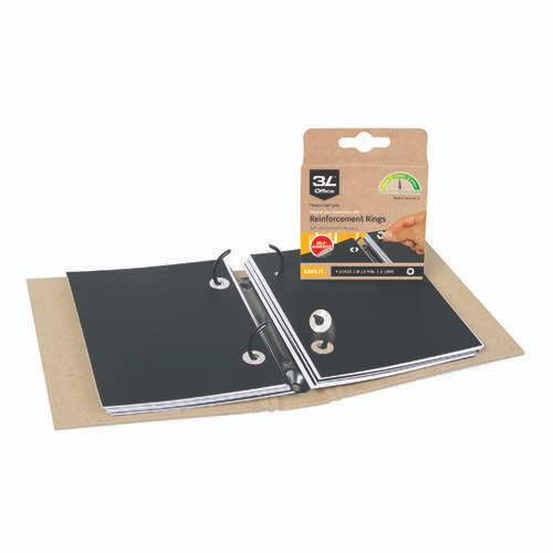 3L Self-Adhesive Paper Reinforcement Ring (Pack of 1000) 10415+Free Finchley Refell Pen