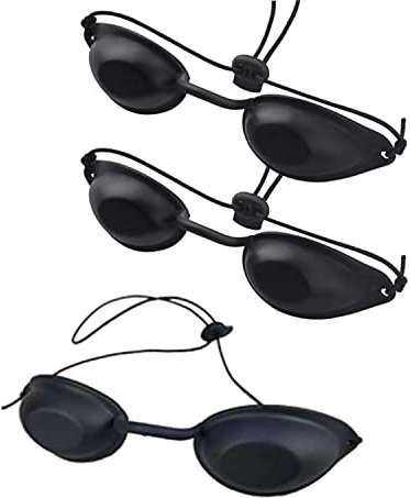 Lunettes Bronzage,3 Pièces Lunettes Bronzage Lunettes de Protection UV Lunettes Ipl Lunettes de Bronzage Lunettes de Silicone Pour le Traitement Cosmétique au Laser l'épilation IPL la Protection UV