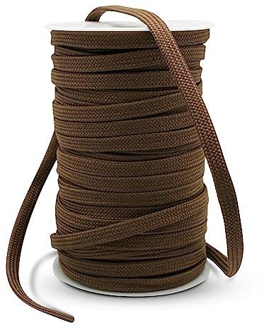 DOJA Barcelona | Rep Roll | Spole 100m | Bruna Lanyards | Bredd 9mm | i Polyester | Flat Lanyards | för skosnören Sportskor, Paracord rep, Armband, Lanyards Stövlar