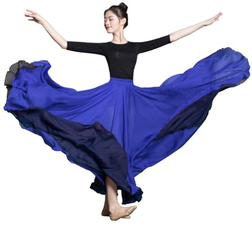 ROYAL SMEELA Flamenco kjol, röd, magdans, kjol för kvinnor, magdans, kjolar, långa, damer, magdans, kostym, magdans, kläder, magdans, kjol, flamencokjol, damer, lång 720 grader, kjol, flamenco,