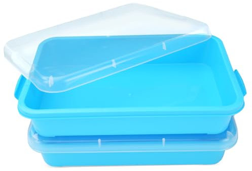 Sandkasten mit Deckel für Kinder Sensory Bin Spielzeug für Sand Aktivität Sandkasten für Kinder Kunststoff-Tablett für Wasser, Sand, Perlen und mehr (2 Stück)