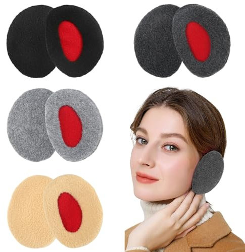 DELAESI 4 Paar Ohrenwärmer Ohrenschützer Winter Ohrenwärmer Damen Herren Flaumig Ohrenwärmer Fahrradhelm Verdickte Warme Ohrwärmer für Outdoor Aktivitäten
