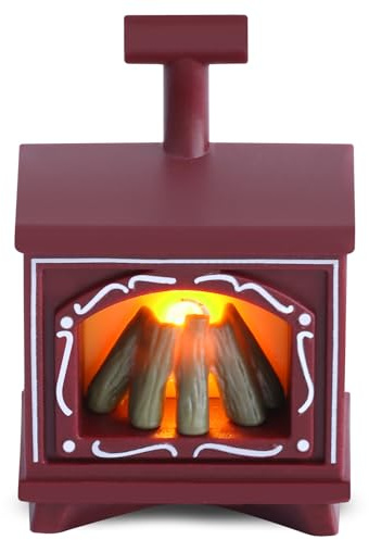Cheminée Miniature, Cheminée Maison de Poupée LED, Accessoires de Lutin Miniatures pour Maison de Poupée, Meubles Maison de Poupée, Accessoires Miniature Noel, Décoration de Maison de Poupée Noel