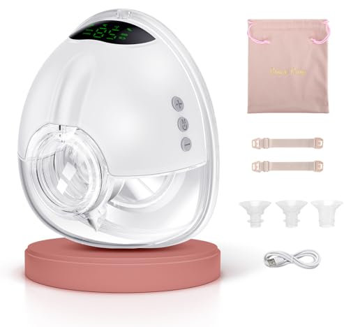 Lulia Milchpumpe Elektrisch, Tragbare Elektrische Milchpumpe Freihändig, 4 Modi und 9 Stufen, Schmerzlos, Starke Absaugung, Geräuscharm, BPA Frei, mit 17/19/21/24MM Flansche (Weiß, 1 Stück)