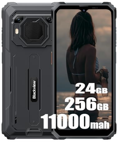 Blackview BV6200 Plus Rugged Smartphone, 98dB Altoparlante, 11000mAh/18W,24GB+256GB/2TB Telefono Indistruttibile, Octa-core, 6.56 HD+ 90Hz, 16MP+13MP, Fingerprint/NFC/GPS