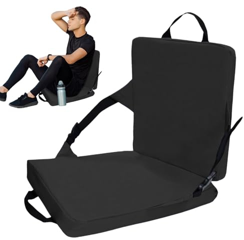 Sedili da stadio con supporto per la schiena, sedili con schienale e cuscino, cuscino pieghevole da pavimento per esterni, per baseball, calcio, campeggio, viaggi, spiaggia, picnic, barca