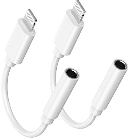 [Apple MFi Certified] Apple Lightning to 3.5 mm Headphone Jack Adapter for iPhone, 2 Pack iPhone Headphone Adaptor 3.5mm Aux Audio Converter Adapter Dongle Compatible with iPhone 14 13 12 11 XS XR X 8
