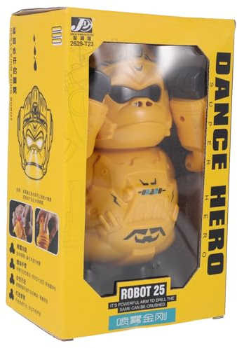 BESTonZON Electric Educational Robot for Automatic Dancing Spray Robot with Battery Power Yellow Interactive Learning Gadget Gift for Boys