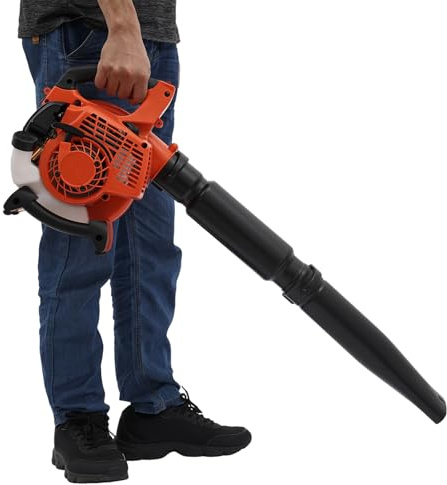 Aspirador de hojas de gasolina 2 en 1, dispositivo de mano con soplador de hojas y función de succión, 25,4 cc Leaf Blower incluye saco colector, alternativa eléctrica para jardín, patio y pasarela
