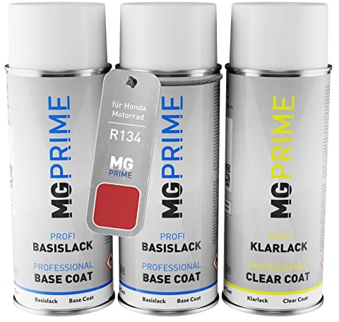 MG PRIME Lack sprayburkar för Honda Motorcycles R134 Fighting Red +1K