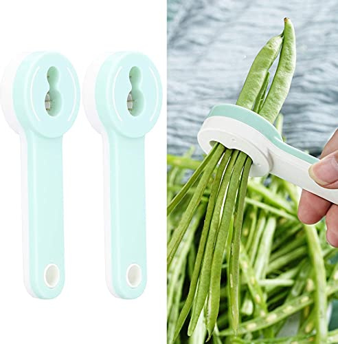 2PCS Multifunction Bean Slicer, Stainless Steel Bean Cutter Green Beans String Bean Slicer Snow Bean French Bean Cutter Long Bean Shredder Kitchen Tool, Light Green
