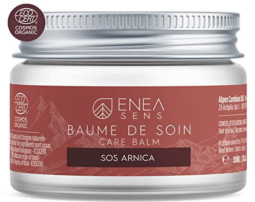 Enea Sens - Baume de Soin SOS Arnica Bio - Douleurs Musculaires - Huiles Essentielles - Cire d'Abeille, Mélèze, Hélichryse, Macérât Huileux d'Arnica Montana - 30 ml - Fabriqué en France
