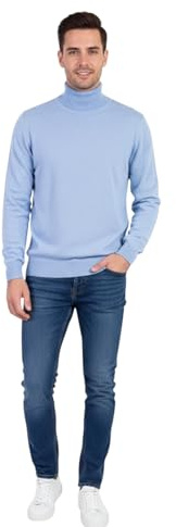 Marenza Jersey de Hombre de Cuello Alto en Mezcla de Cachemira de Manga Larga Made in Italy