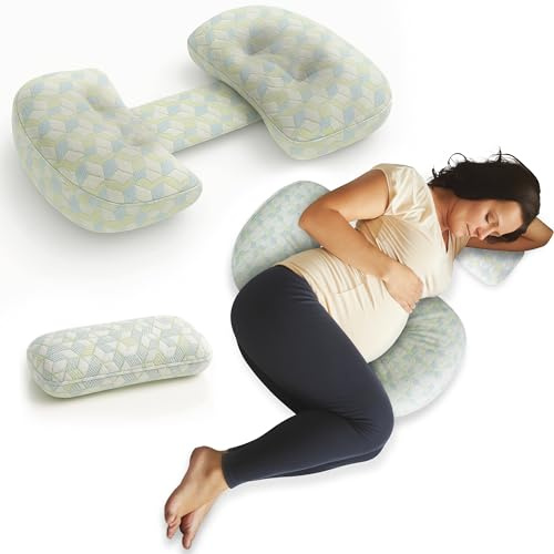 Tarleys Cuscino in gravidanza - Cuscino in gravidanza con supporto per la schiena - fianchi - gambe e pancia - Cuscino per dormire lateralmente - Cuscino per allattamento multifunzionale - rimovibile