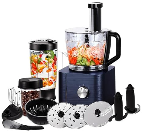 Procesador De Alimentos Multitarea 1300 W, 3,5 L Capacidad For Amasar, 1, For Licuadora, Exprimidor Cítricos, 11 Accesorios Profesionales For Moler, Picar Y Rebanar Remueve Con Fuerza