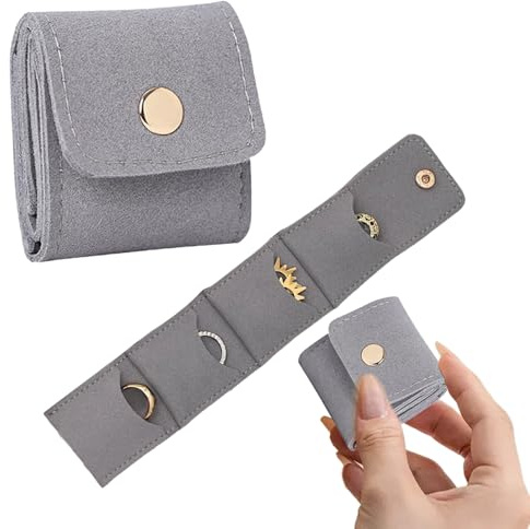 Lufaze Generico Borsa per gioielli da viaggio | Organizer per collane da viaggio | Con suddivisioni Falbar trendy orecchino collana braccialetto portaoggetti per viaggi d'affari vacanze al mare