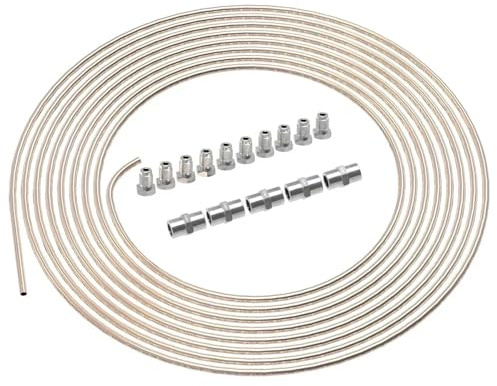 bromsrörsbeslag set 10m Bromsledning Bromsrör Stål 4,75 Mm X 10 Skruvanslutningar & 5 Kontakter Bilbromssystem